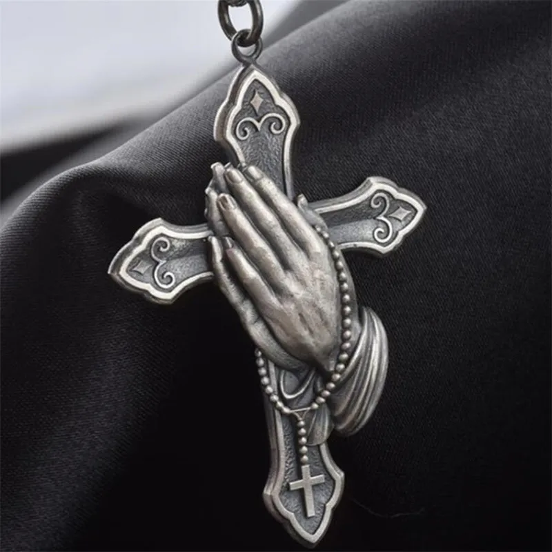 

New fashion fashion Jesus prayer religious necklace men's retro style holiday commemorative accessories special gifts wholesale
