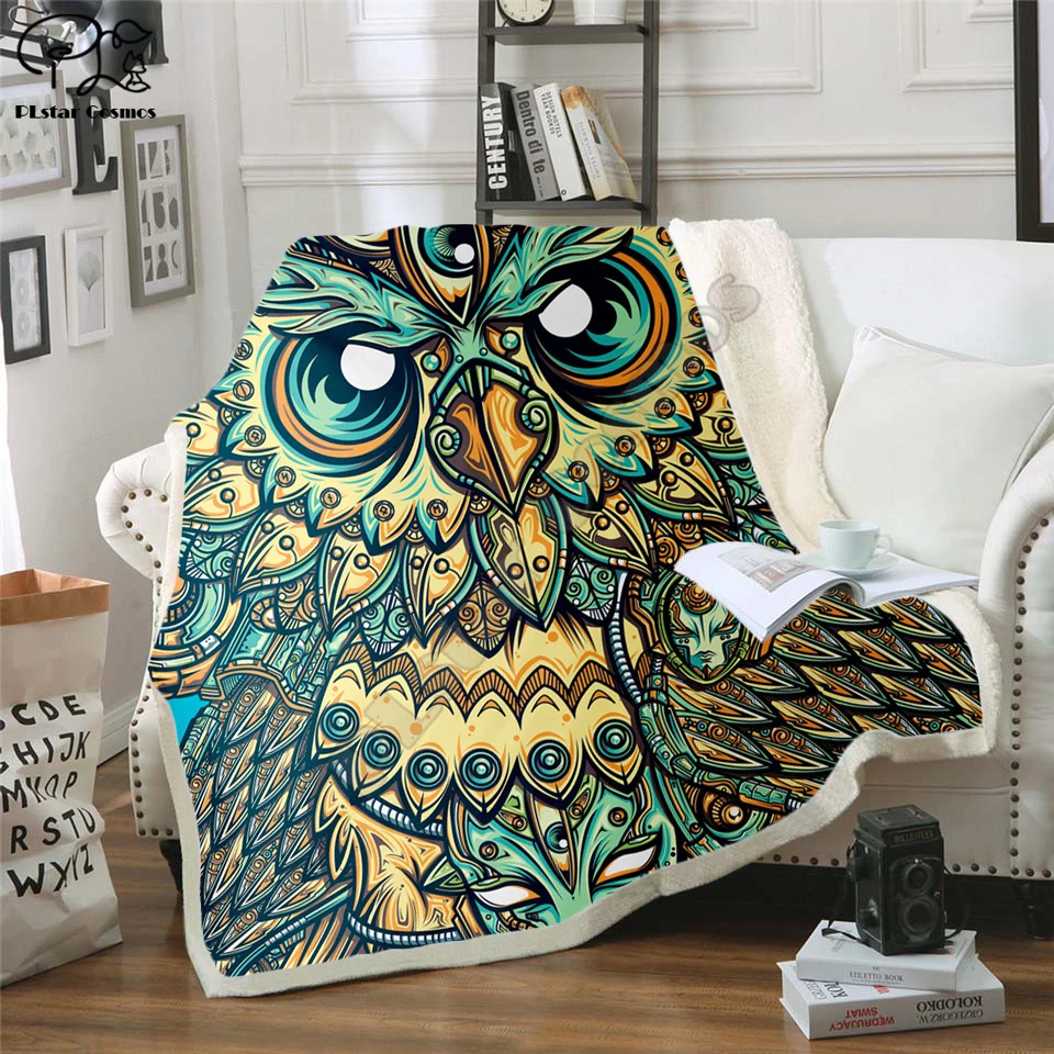 God Owl of Dreams Флисовое одеяло плюшевое 3d печатное для взрослых диван шерпа флисовое