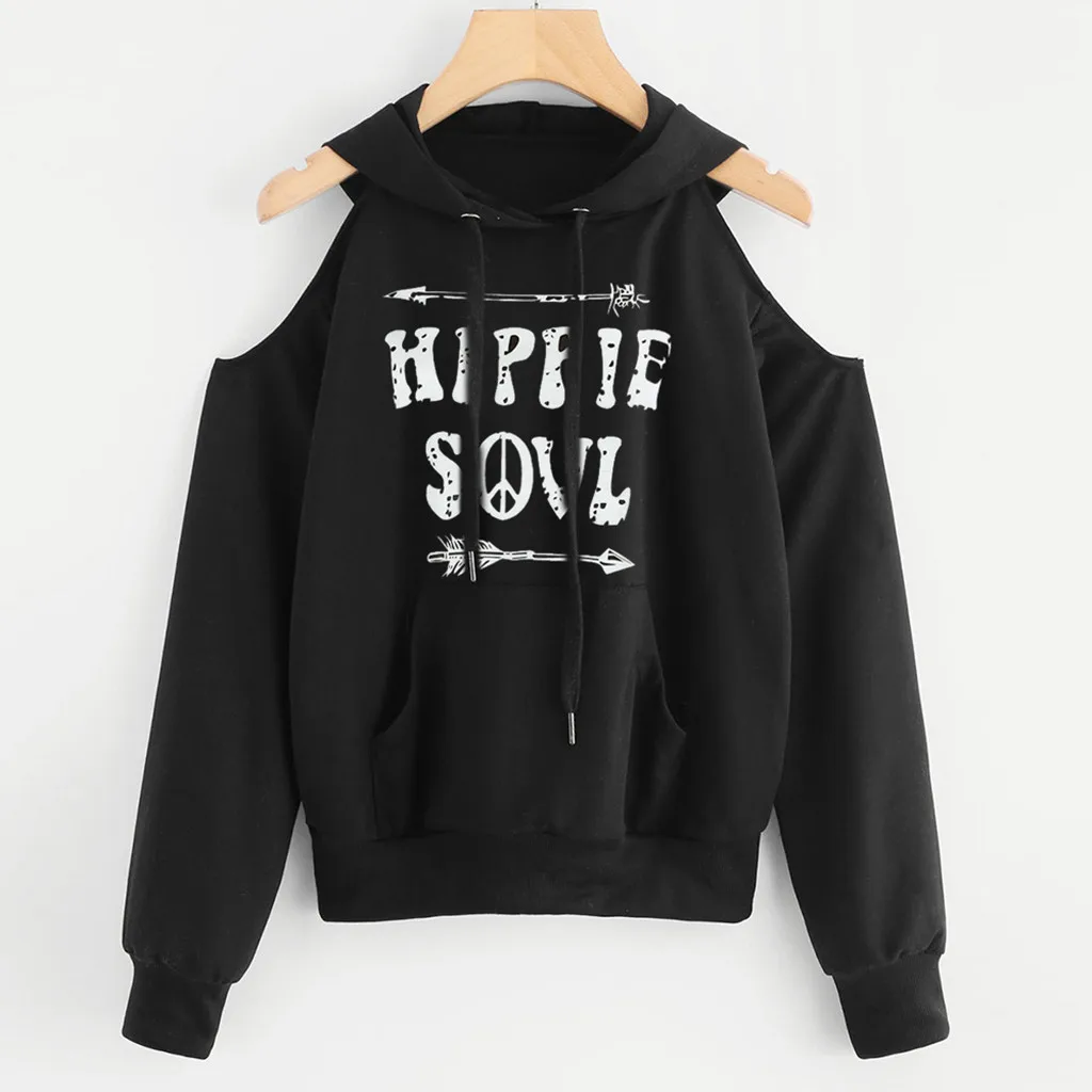 2019 женские толстовки Женская толстовка с принтом длинный рукав повседневная