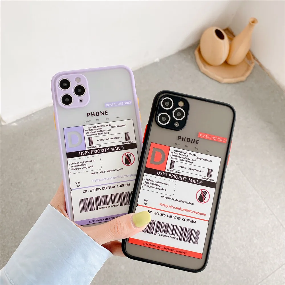 Matte Skin Label Case For Apple 7 8 Plus Cover Translucent Shockproof iPhone11 Pro Camera protective case With Pendant | Мобильные