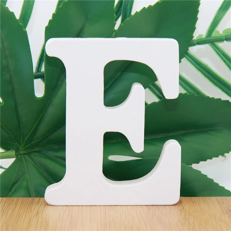 

1pc 10cm Party Wedding Home Decor Wooden Letters Alphabet Word Letter White Name Design Art Crafts Standing DIY 3.94 Inches
