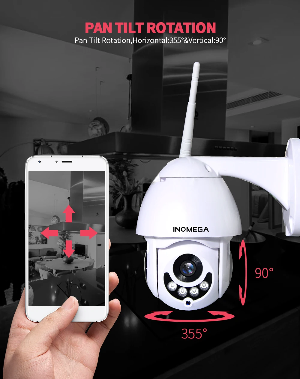 IP-камера INQMEGA 1080P HD PTZ уличная с поддержкой Wi-Fi | Безопасность и защита
