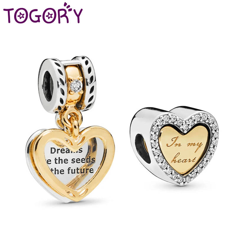 2 шт./лот Очаровательные бусы Forever In My Heart подходит для брендового браслета