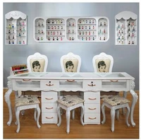 online celebrity nail table and chair set special economical single and double three person white nail table european nail table