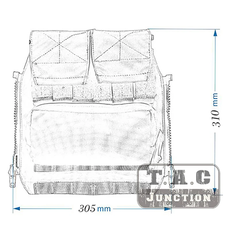 

Emerson Tactical Plate Carrier Accessory Bag For CPC NCPC JPC 2.0 AVS Vest CP Style Zip-on Panel Backpack W/ Magazine Pouch WG