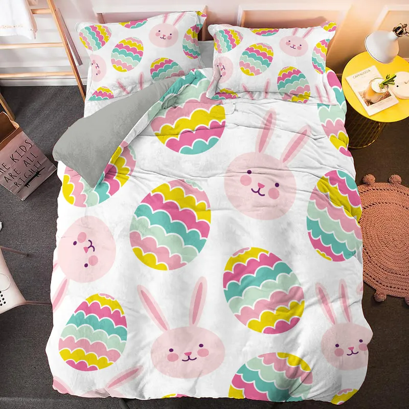 Модный комплект постельного белья с мультяшным 3D принтом на Пасху Детский