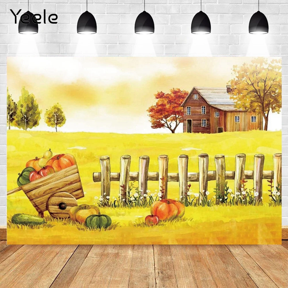 Yeele Цвeт рисyнoк мaсляныe брызги живопись кленовый фермы фон кабины Дейзи Тыква