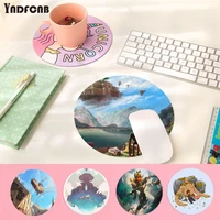yndfcnb funny laputa castle in the sky computer gaming round mousemats anti slip laptop pc mice pad mat gaming mousepad