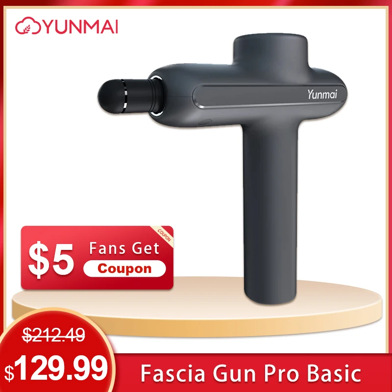 Пистолет для массажа YUNMAI Pro Basic, беспроводной ручной массажер для глубокой расслабления мышц, 3 режима, терапия тела