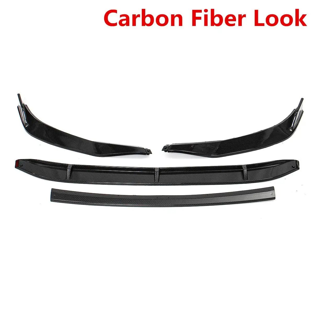 Carbon Fiber Look 4 шт. автомобильный передний бампер для губ сплиттерная губа комплект для тела дефлектор для губ спойлер, диффузор протектор для VW для Jetta MK7 - Цвет: Carbon Fiber Look