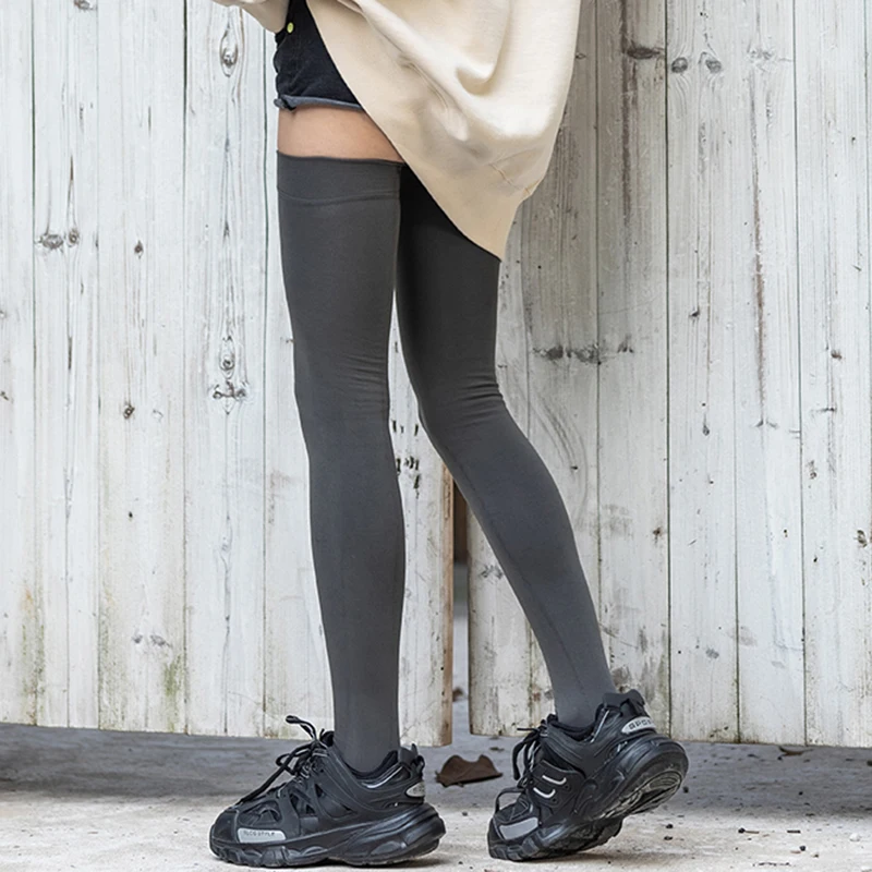 2 пары женские теплые чулки серый цвет облегающие длинные носки толстый хлопок