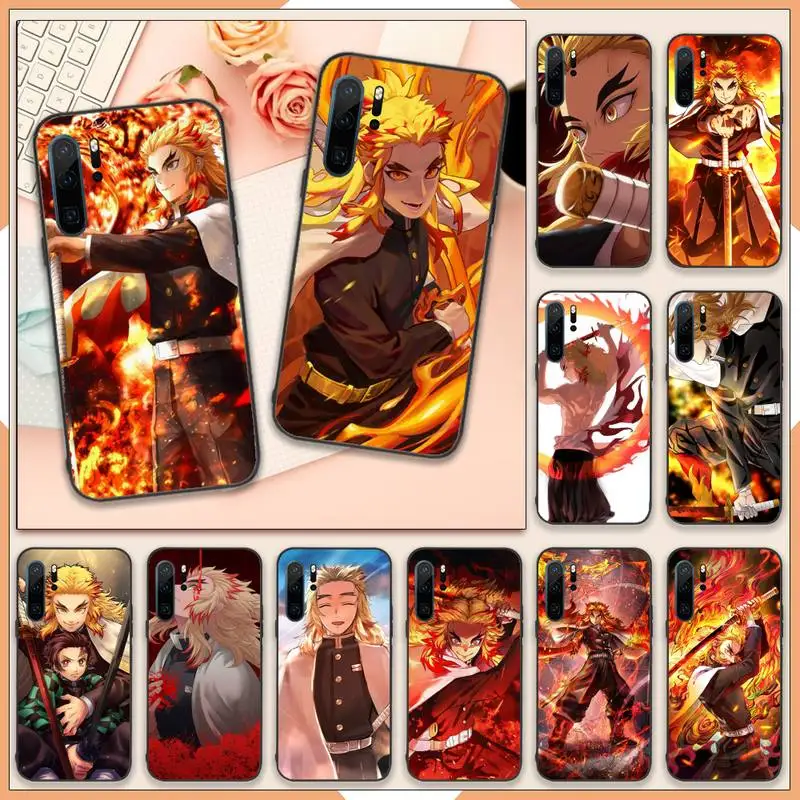 

Kyojuro Rengoku Kimetsu no Yaiba Phone Case For Huawei P40 P20 P30 lite Pro P Smart 2019 Mate 40 20 10 Lite Pro Nova 5t
