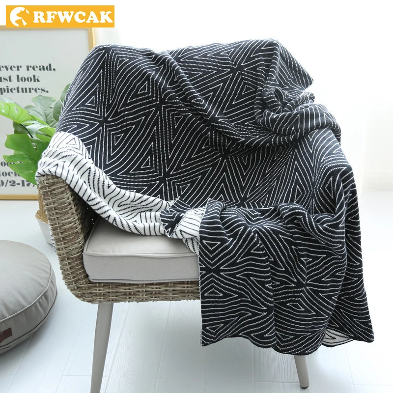 

100% Cotton Double-sided Travel Nordic Style Summer Shawl Cover Foot Bed Decoration Knitted Single Double Household Blanket