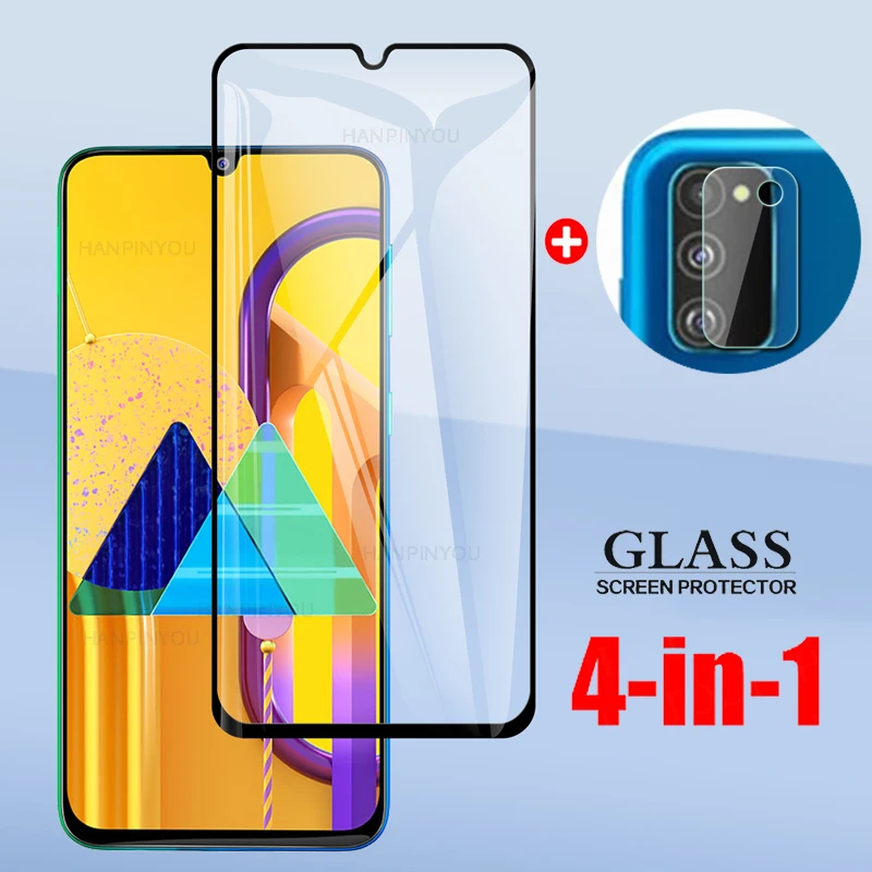 

4 в 1 для Samsung Galaxy M30s 6,4 "Полное покрытие закаленное стекло для Samsung M30 s M307FN M307F Защитное стекло для объектива камеры