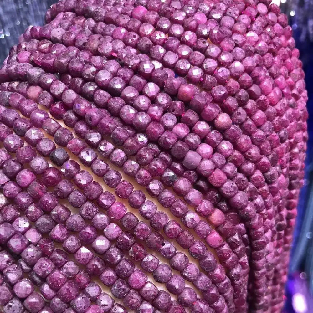 

Бусины из натурального камня, рубиновые бриллианты россыпью для изготовления ювелирных изделий 4 мм, аксессуары «сделай сам» для ожерелья, ...