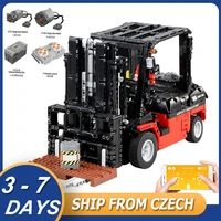 mould king 13106 high tech electric motorized mobile crane forklift mk ii car building blocks compatible with 3681 truck toys