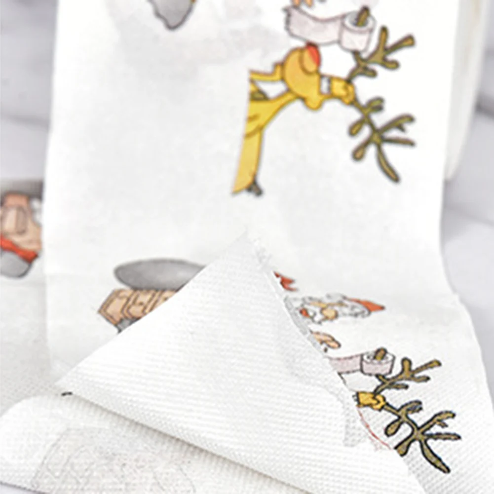 Рулон бумаги для туалетной Санта Клаус Рождественский Декор ткань печати