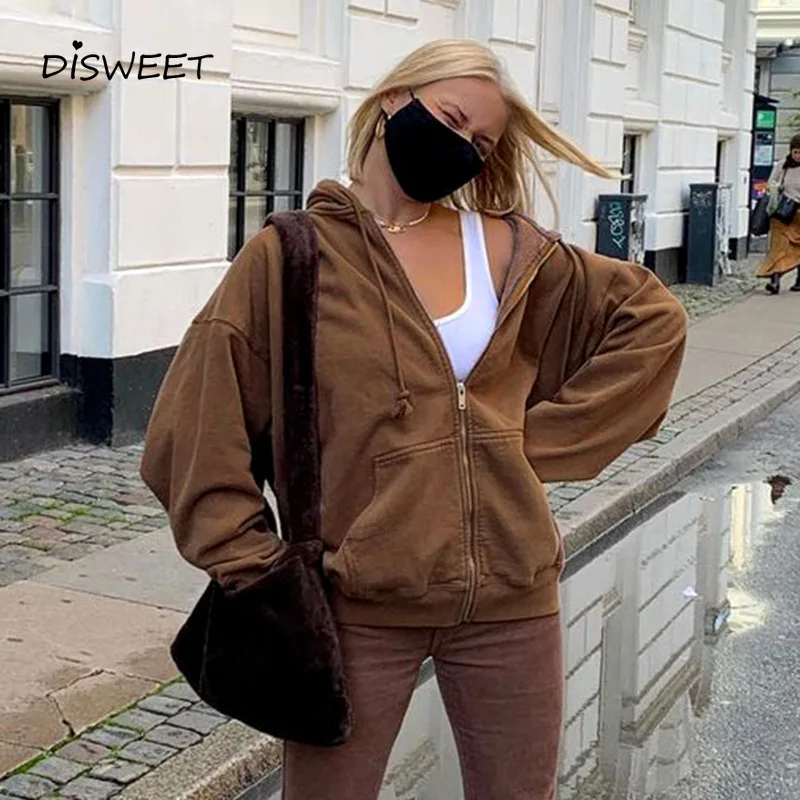 

Hooded Solid Jacket Woman Streetwear Long Sleeve Big Pocket Loose Coat Women Simplicity Slim Plus Cashmere Women's Jacket 2020