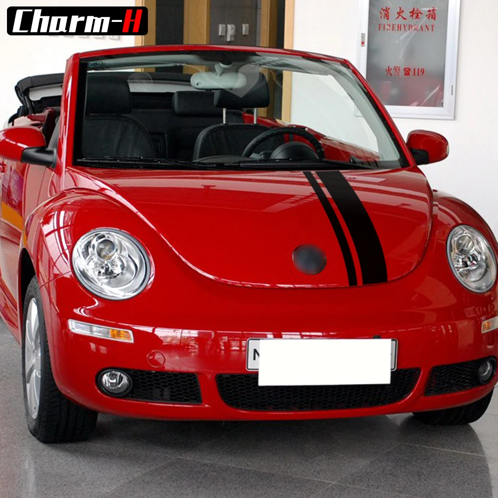 Автомобильный Стайлинг кузова полосы виниловые наклейки комплект для Volkswagen Beetle 2002-2006 капот крыши задний багажник полосы наклейки аксессуары