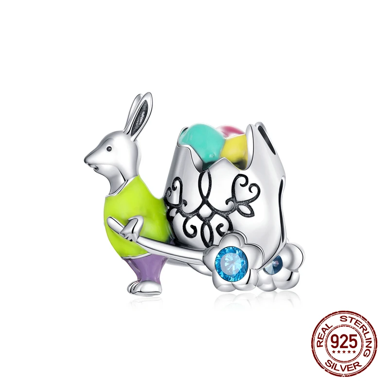 100% 925 серебро украшения на пасхальную тематику Шарм Mr с брошью в виде кролика