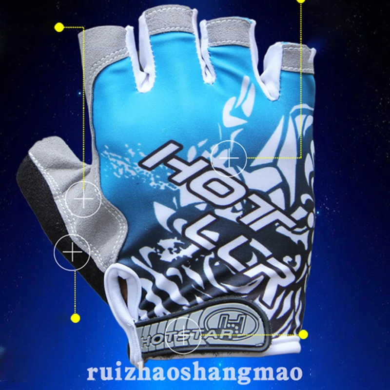

Outdoor Sport Ice Silk Gloves Half Finger Non-Slip Breathable Sunscreen Mittens Cycling Fitness Training Mitts HA