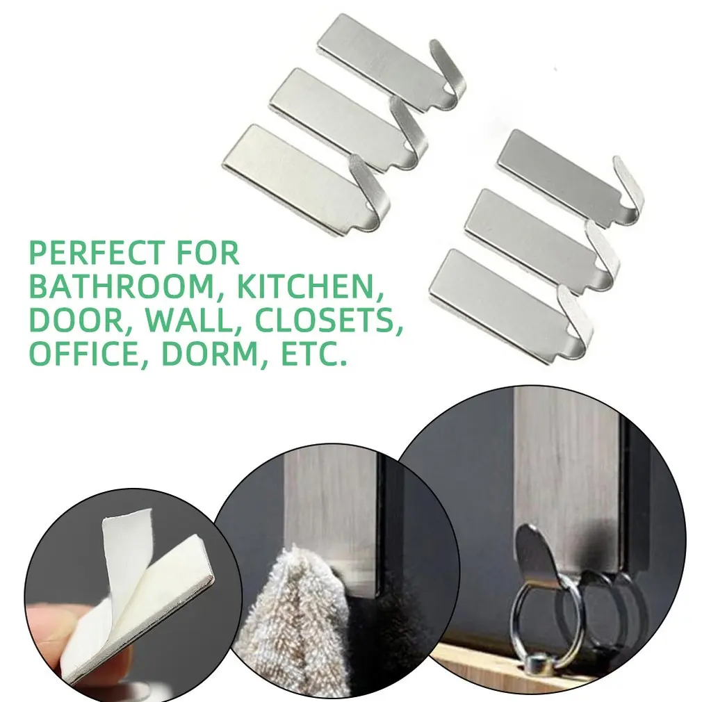 6 шт. самоклеющиеся крючки крепкая вешалка домашняя настенная дверная держатель