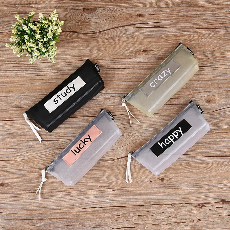 Новый модный прозрачный чехол для карандашей Сетчатая Сумка детей подарок