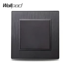 Wallpad S6, черный, серебристый, золотой, 1 комплект, настенный светильник ключатель света, электрический, клавишный выключатель питания Матовый ПК