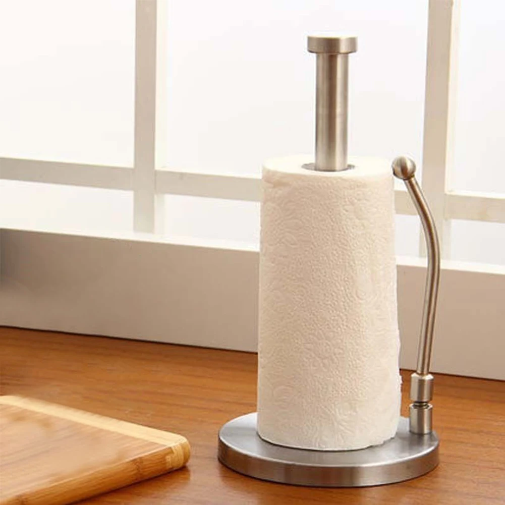 

Vertical Tissue Free-Standing Functional Kitchen Tool Stainless Steel Stable Non-Slip Paper Towel Holder Heavy Base