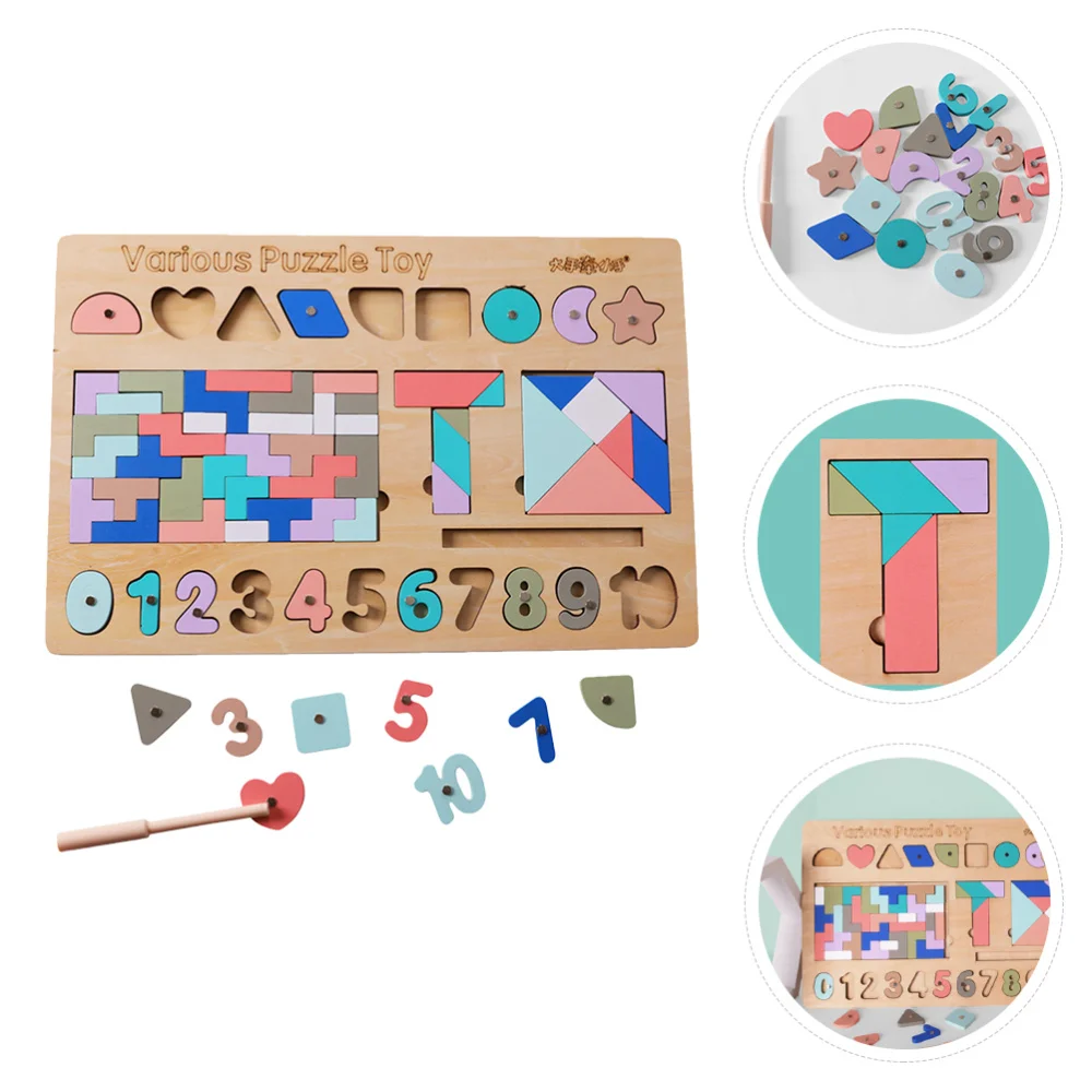 

1 Set Wooden Puzzle Early Education Portable Puzzle Compact Puzzle