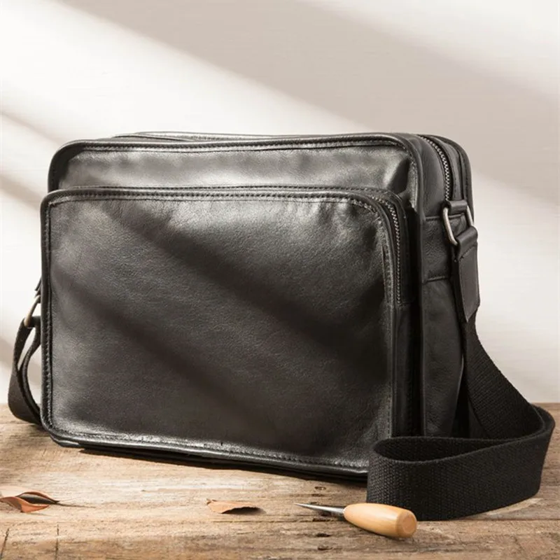 2021 Original Leather Men s Bag Shoulder Bag Trend New Messenger Bag Simple Men s First Layer Leather Casual crossbody bag