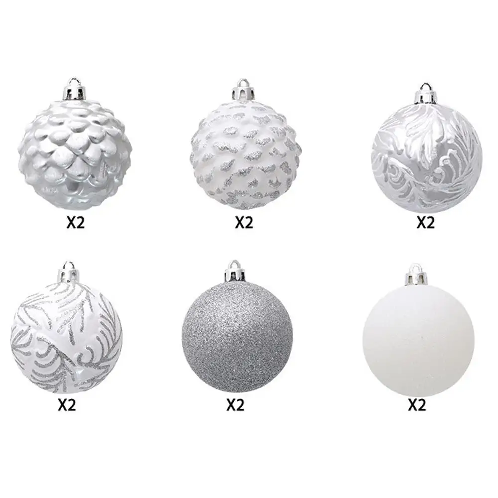 12 шт 7 см инновационные пластиковые красные Белые Рождественские шары ручной