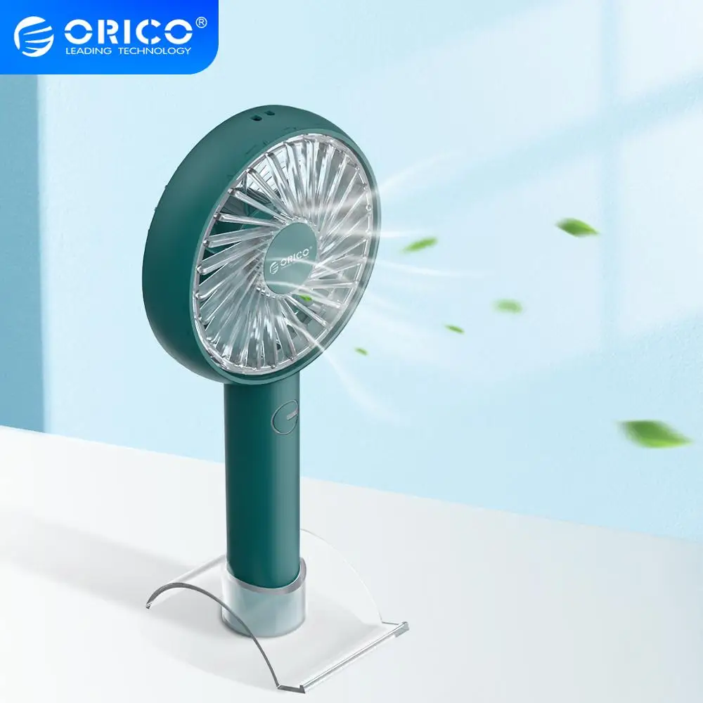 

ORICO Portable USB Fan With Holder Mini Handheld Rechargeable USB Cooling Fan 15 degree Up and Down For Office Desktop Outdoor