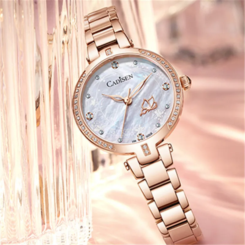 NEW CADISEN Women Watches Fashion Watch 2020 Designer Luxury Brand Quartz Real Gold Wrist Watch Gift For Women relogio feminino