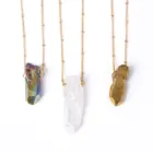 Ожерелье из натуральной кварты для женщин, Исцеляющие нестандартные кусочки сырья, маятниковая подвеска, цепочки для ювелирных изделий, ожерелье для мужчин