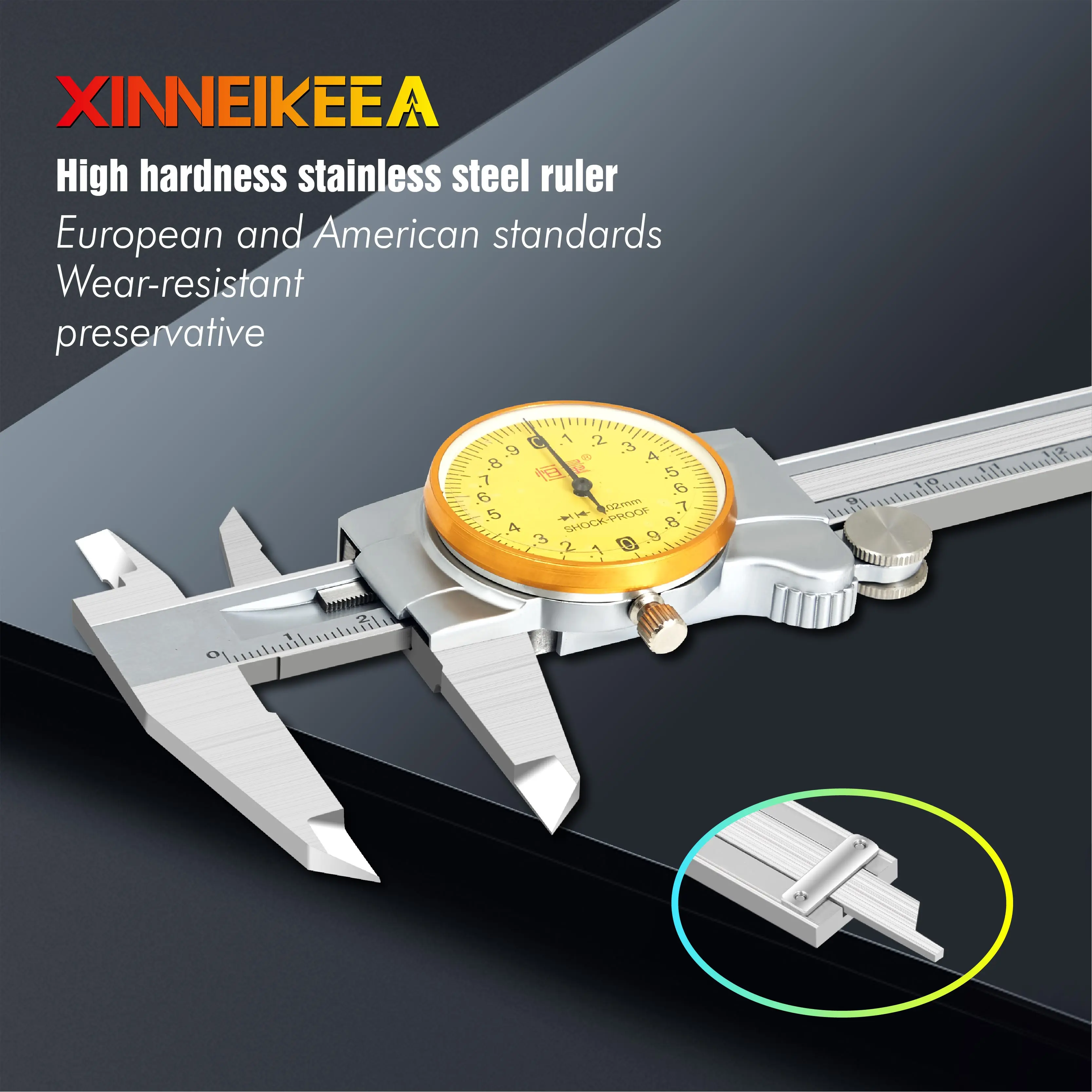 Stainless Steel Caliper Metal Case With Watch 4CR13 High Strength Measuring Tool Instrument | Инструменты