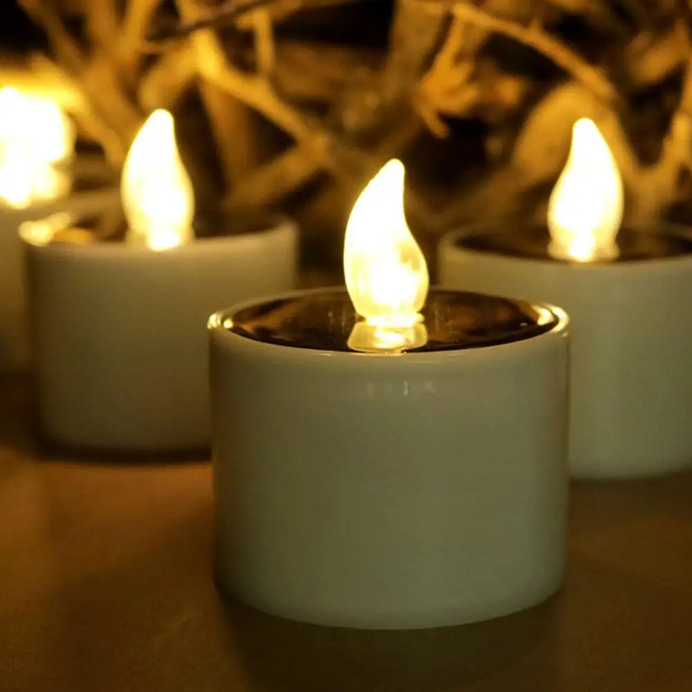 Light Control Solar Electronic Candle Outdoor Lighting Wedding Birthday Decoration Romantic Candlelight | Дом и сад