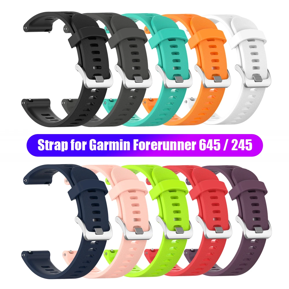 20 мм спортивный силиконовый ремешок для Garmin Forerunner 245 245 м 645 Vivoactive 3 Смарт-часы цветной браслет LEZ