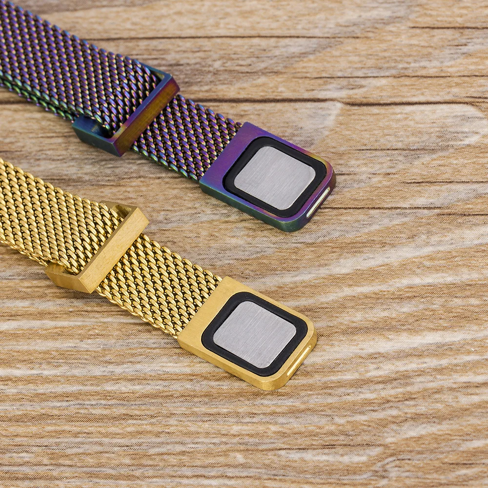 Классический сетчатый Браслет из нержавеющей стали браслет для часов 7 цветов на