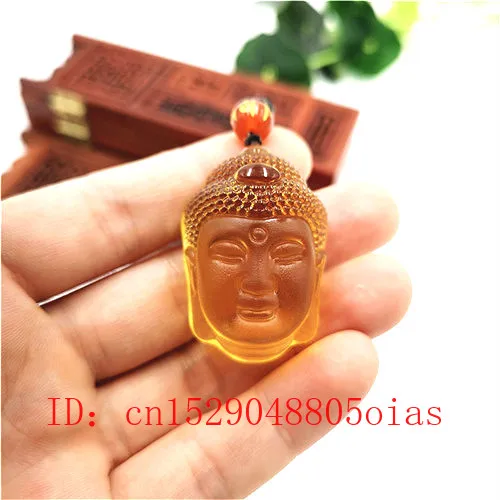 Натуральный белый желтый кристалл кулон в виде головы Будды ожерелье Модные