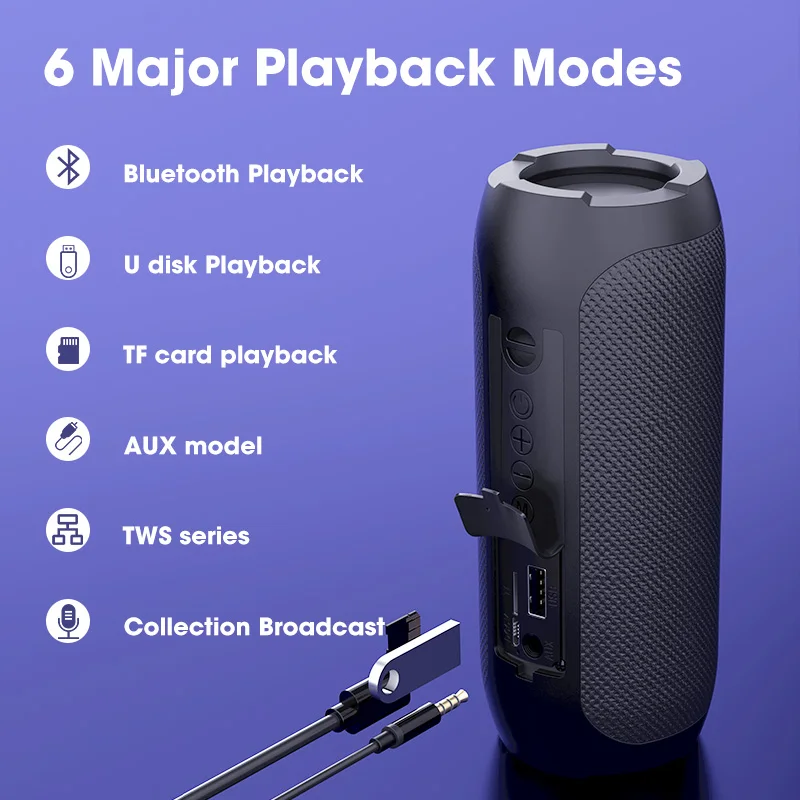 Портативная Bluetooth Колонка TWS Беспроводная колонка s звуковая панель бас сабвуфер