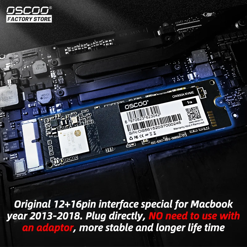 Твердотельный накопитель OSCOO 512 ГБ m.2 NVMe SSD для MacBook Air A1369 A1465 A1466 256 диск Mac Pro Retina A1398