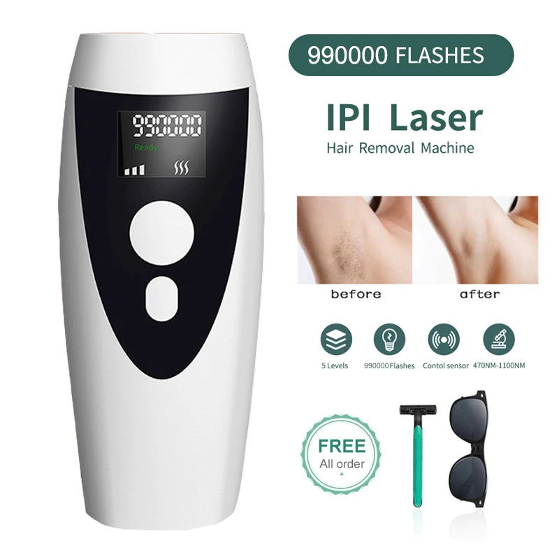 Постоянный 999999 мигает новый лазерный эпилятор IPL Фотоэпилятор лазерная эпиляция