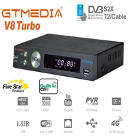 gtmedia v8 turbo satellite tv receiver dvb s2t2cable supports ca card built in wifi h 265 new hot selling tv box decoder