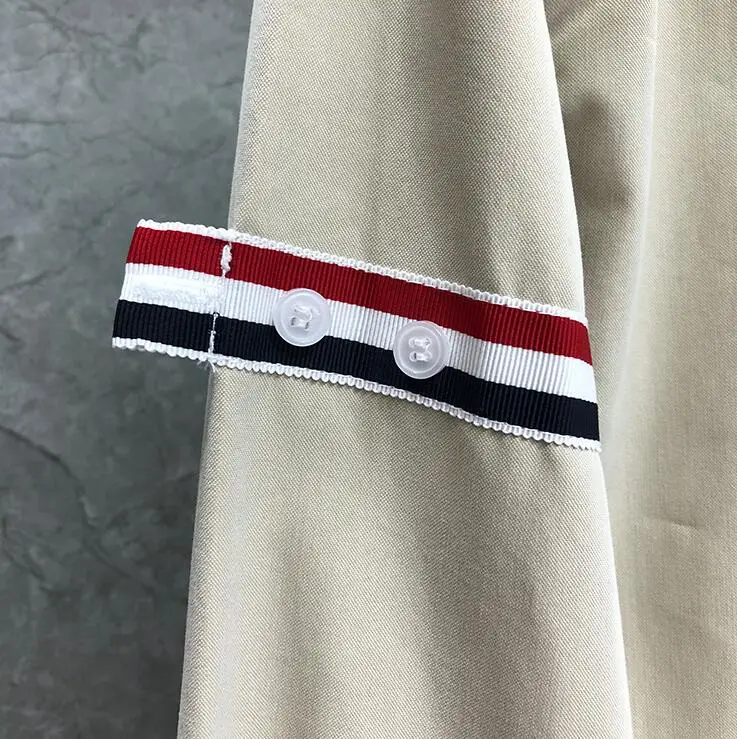 

2021 Fashion TB THOM Brand Jacket Men Denim Cardigans Clothing Spring Autumn Turn-Down Collar Striped Casual Coat