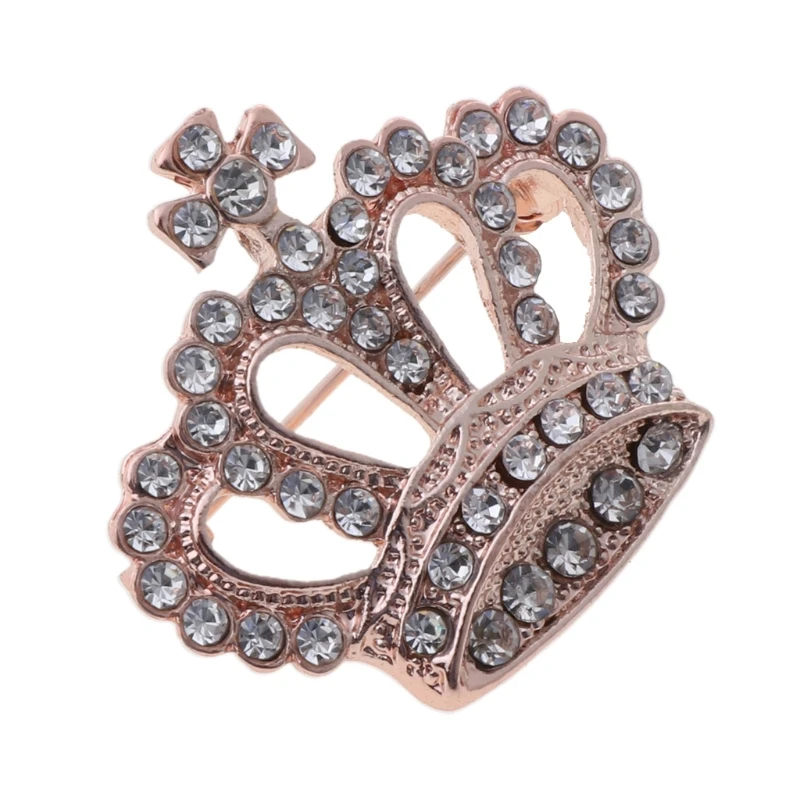 Модная стильная Брошь Стразы булавка в форме короны винтажный свадебный