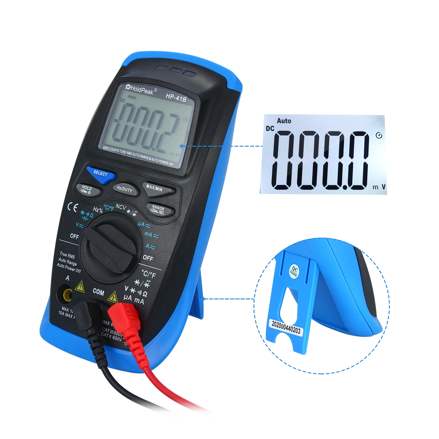 Цифровой мультиметр профессиональный тестер TRMS 6000 отсчетов ЖК-дисплей ручной