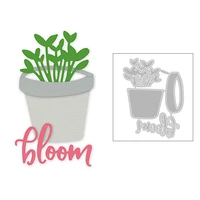 2020 hot new plant flower pot leaf bloom english letter word metal cutting dies foil and scrapbooking for card making no stamps