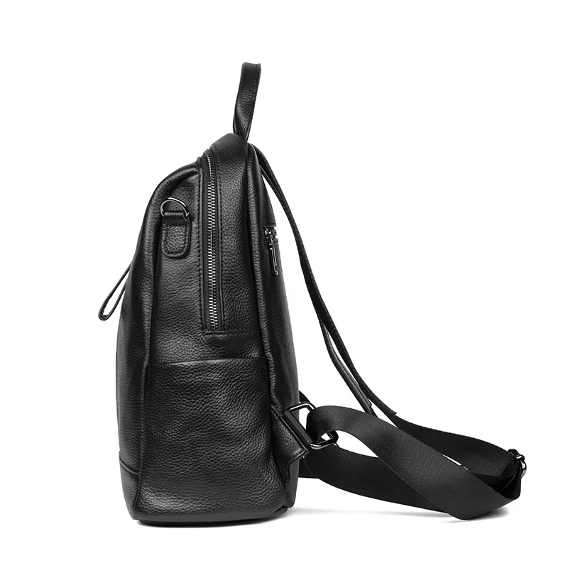 AODUX Classic 100% Genuine Cow Leather Black Hardware Women's Backpacks Lady Girl First Layer Cowhide Female School Book Bags | Багаж и
