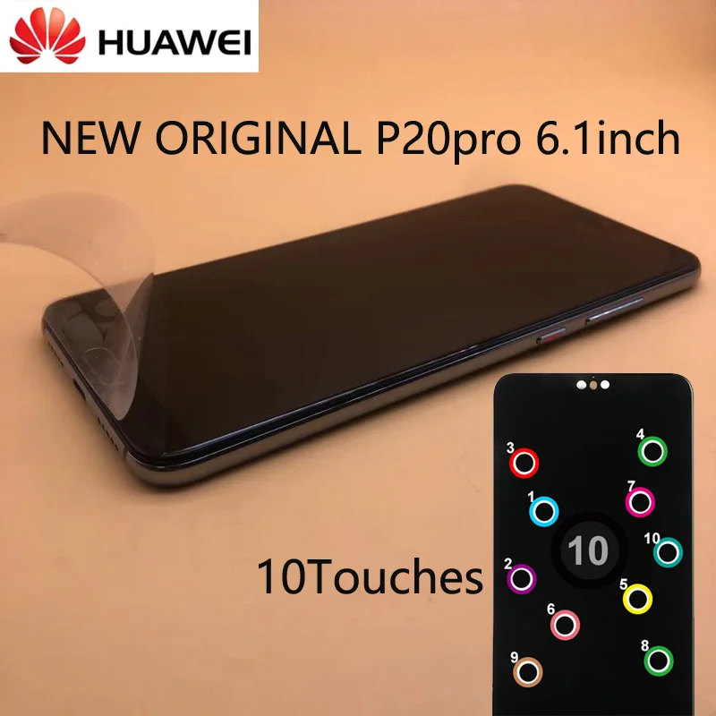 Pantalla ORIGINAL de 6,1 "para Huawei P20 Pro, montaje de digitalizador con pantalla t&aacute;ctil LCD, piezas de reparaci&oacute;n de CLT-L09 de CLT-L29-0